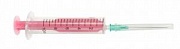 Шприц инъекционный двухдетальный 10Б "Луер" с иглой инъекционной 0,8х40 мм (розовый)